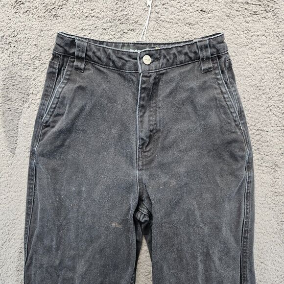 Monet Skateboards Jeans Womens Size 1 Black Denim Straight‎ Leg High Rise - Picture 2 of 13